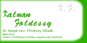 kalman foldessy business card